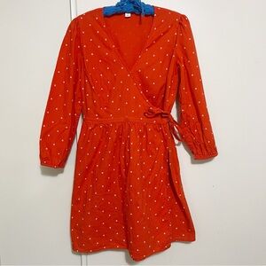 Old Navy Linen Blend Wrap Dress with Daisy Pattern M